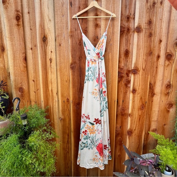 Cream Blush Still the One Floral Backless Satin Maxi Dress 🌿 - Picture 7 of 10